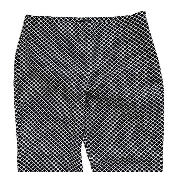 Talbots Heritage Navy Scallop Pattern Ankle Pant Size 8 - Picture 2 of 9